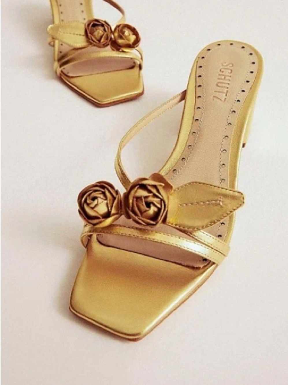 SCHUTZ Alma Rosette Heeled Sandal